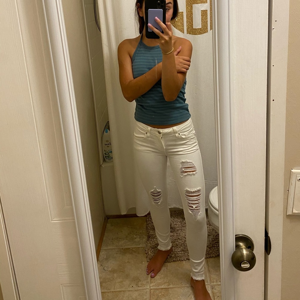 Ripped white jeans